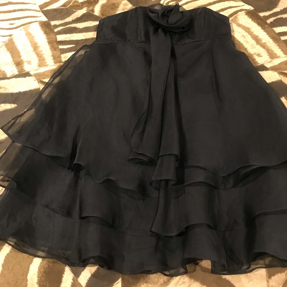 ABS Alan B Schwartz Silk Tiered Cocktail Dress